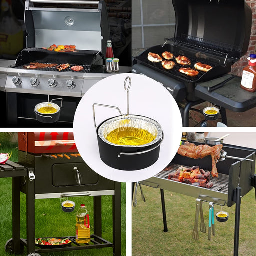 Uniflasy Grease Cup and Grease Clip fits CharBroil Gas Grill, with 15Pack Aluminum Foil Liner, Grease Catch Cup for Masterbuilt 30inch Smoker, for Kenmore and Other Similar Outdoor Grills - Grill Parts America