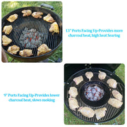 Outspark 13" BBQ Whirlpool for Weber 22/26.75 WSM Smokey Mountain,XL Kamado,XL Big Green Egg,Kettle Grill Accessories-One-Piece Without Welding Charcoal Cone Holder,Enamel Coating - Grill Parts America