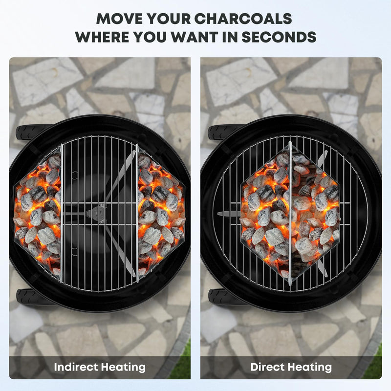 Stanbroil Charcoal Basket Holder for Weber 22" and 26" Charcoal Grills, Heavy Duty Stainless Steel Char-Basket for Briquette, Wood Chips (2 Pack) - Grill Parts America