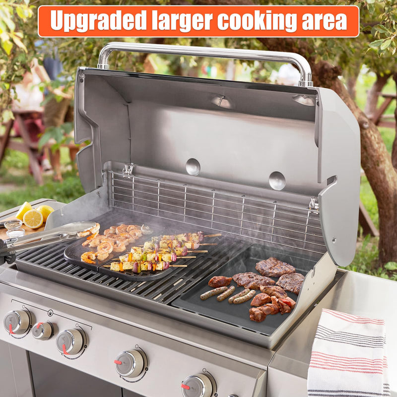 QuliMetal Cast Iron Grill Griddle for Weber Genesis II 400 and Genesis II LX 400 Series Gas Grills, Flat Top Griddle Plate for Weber Genesis II E-410/E-415/E-425/E-435, Genesis II LX 440, 1 Pack - Grill Parts America