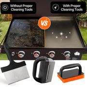 LotFancy Griddle Cleaning Kit for Blackstone, 26 Pc Flat Top Grill Cleaner Accessories, Griddle Scraper, Scouring Pad, Silicone Spatula Mat, Grill Stone, Grease Cup Liner - Grill Parts America