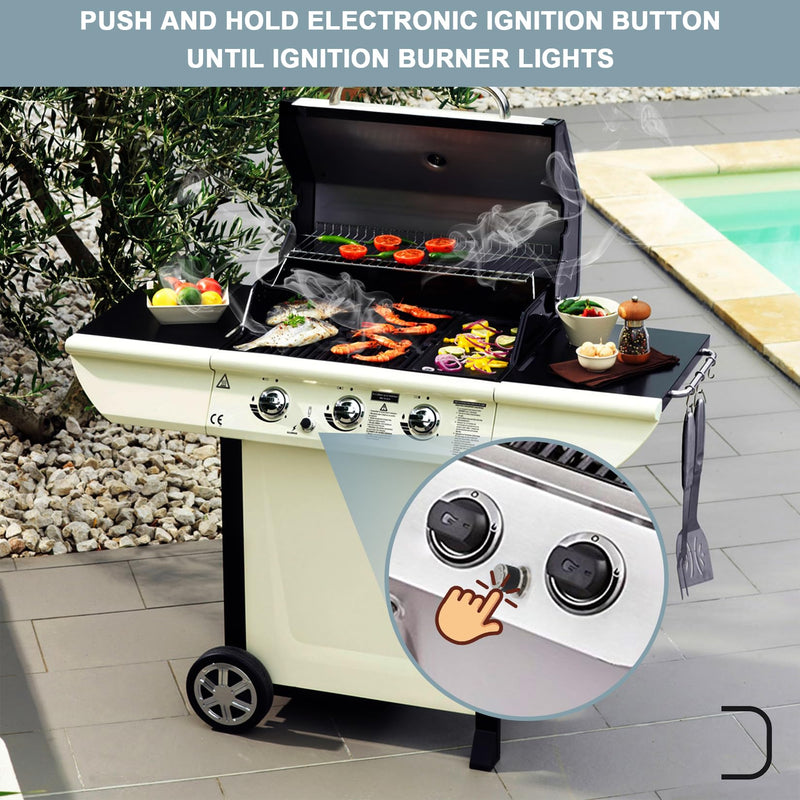 GasSaf 6 Outlet AA Battery Silver Cap Push Button Chrome Coated Spark Generator tact Electric Igniter Grill Ignitor for Brinkmann, Charbroil, Grill Chef, Kenmore, Master Chef and Others - Grill Parts America