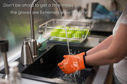 KITCHEN PERFECTION Silicone Smoker Oven Gloves -Extreme Heat Resistant BBQ Gloves -Handle Hot Food Right on Your Grill Fryer Pit|Waterproof Oven Mitts |Superior Value Set+3 Bonuses - Grill Parts America