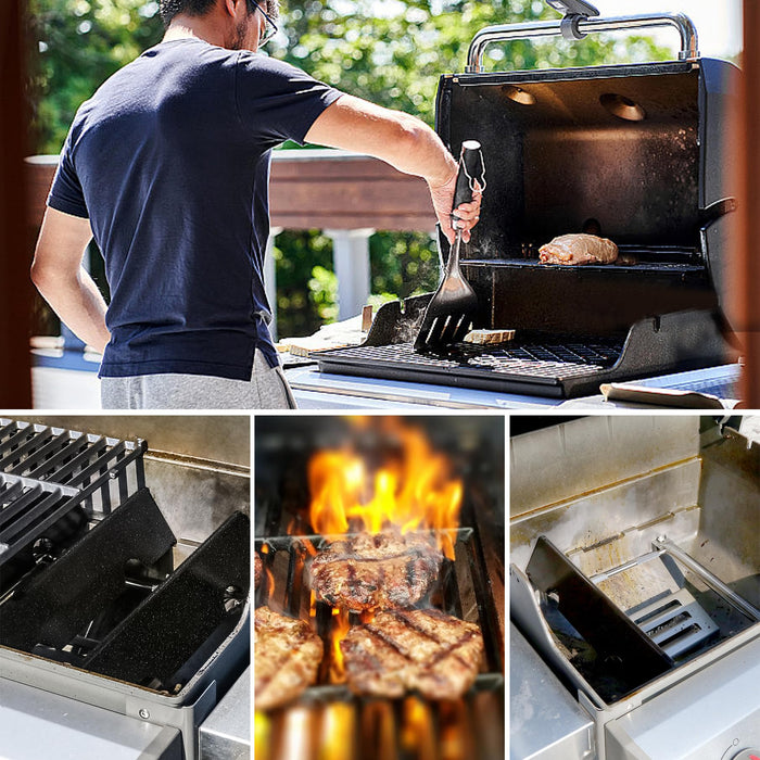 Replacement Parts for Weber Spirit Grill Parts 7635, 15.3-Inch Porcelain Steel Grill Heat Plates for Weber Spirit I & II 200 Series, Spirit E210, S210, E220, S220, 7635, 3-Pack Flavorizer Bars - Grill Parts America