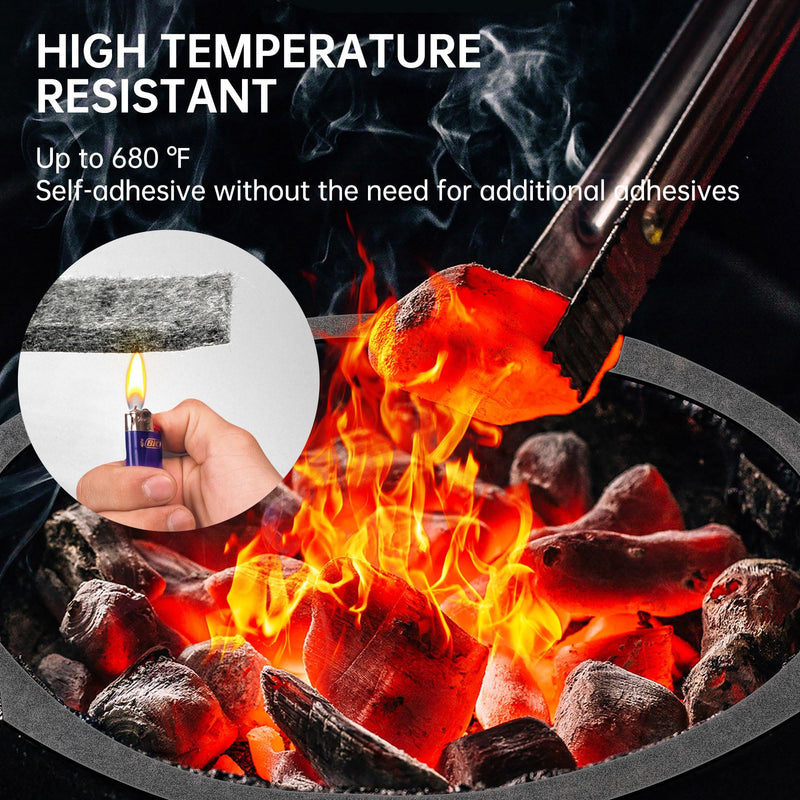 High Temp Grill Gasket Replacement Compatible Fit L/XL Big Green Egg Ceramic Lid Top BBQ Smoker Gasket,Self Stick Felt 15ft Long, 7/8" Wide, 1/8" Thick - Grill Parts America