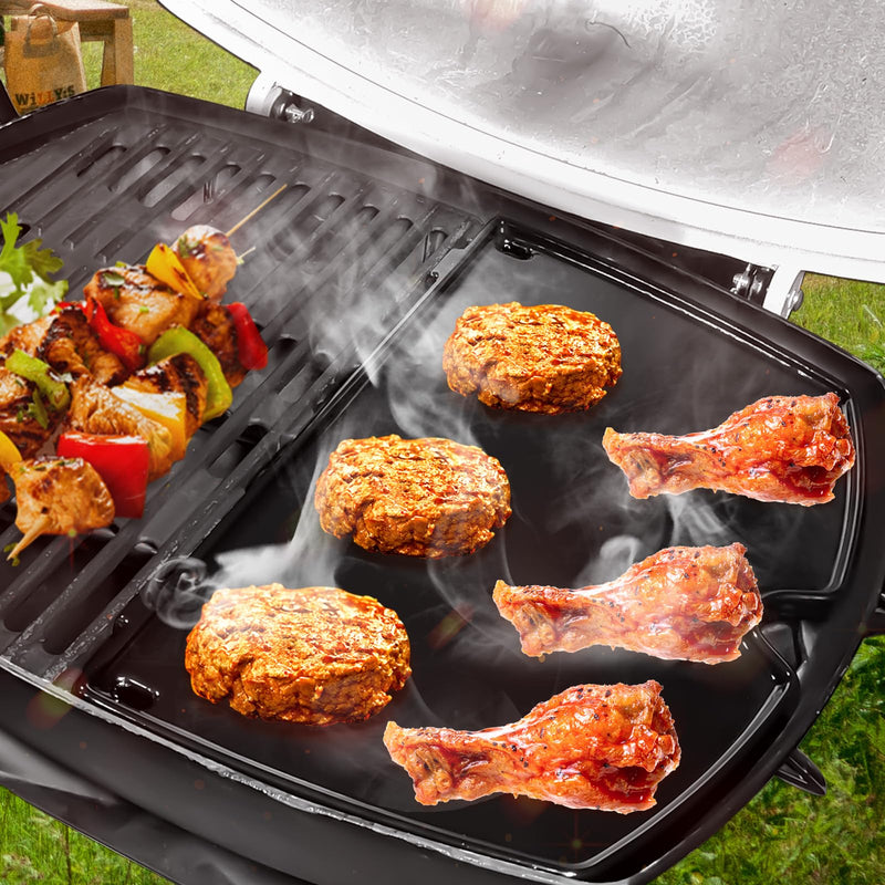 Uniflasy 6558 Porcelain Enamels Cast Iron Cooking Griddle for Weber Q100 Q1000, Q120 Q1200 Series Gas Grills Parts, 12.6 x 8.6 x 0.5 Inches, Replace for Weber Q1200 Grill Accessories - Grill Parts America