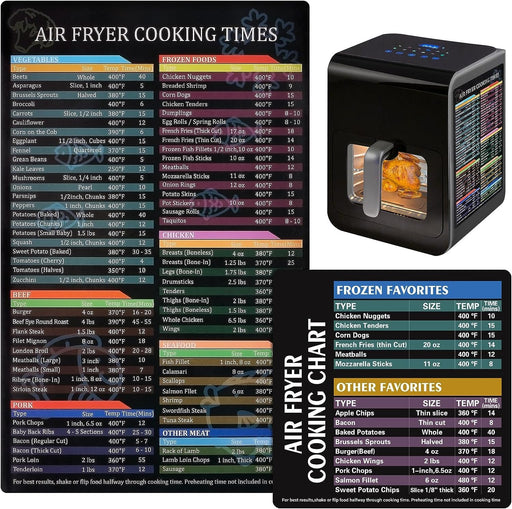 Air Fryer Cheat Sheet Magnetic Air Fryer Cooking Times Chart Magnet Cheat Sheet Set Air Fryer Accessories Cookbook Recipe Card Meat Temp Guide for Airfryer Oven Cooking Pot Kitchen Appliances 2 Pack - Grill Parts America