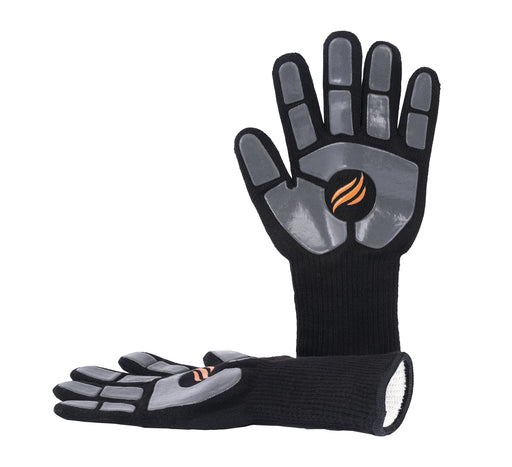 Blackstone 5558 Griddle Gloves with Silicone Palm Pads - Heat Resistant up to 500 Degrees, Easy Grip for Indoor and Outdoor Cooking, Grilling, Baking, Fire Pit, Fryer, Oven, One Size, Black/Grey - Grill Parts America