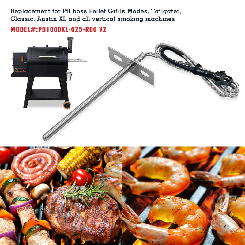 Replacement RTD Temperature Probe Sensor, Compatible with Pit Boss Pellet Grill PB1000XL-025-R00 V2, (70123-AMP) - Grill Parts America