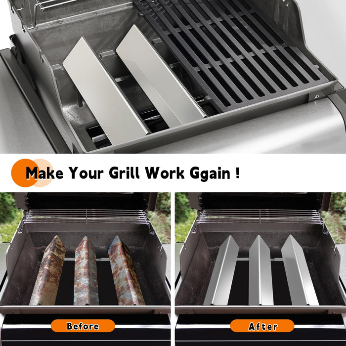 Paayox 15.3" Flavorizer Bars Replacement for Weber Spirit 200 Series Grill Spirit E210 S210 E220 S220 Gas Grills Parts(Front-Mounted Control), Stainless Steel Replacement Parts - 3 PCS - Grill Parts America