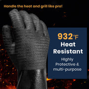 GEEKHOM Grill Gloves Heat Resistant Cooking, 14 Inch BBQ Gloves Water Proof Insulated Gloves for Turkey Fryer, Barbecue, Grilling, Baking - Grill Parts America