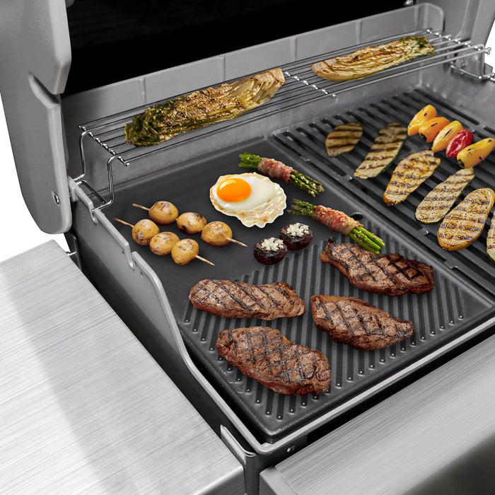 QuliMetal Reversible 7598 Griddle Replacement Parts for Weber Spirit 300 & GS4 Spirit II 300 Series Grills, Spirit E310, Genesis Silver Gold B C, Genesis 1000-5000 Cast Iron Griddle Plate 7658, 1 Pack - Grill Parts America