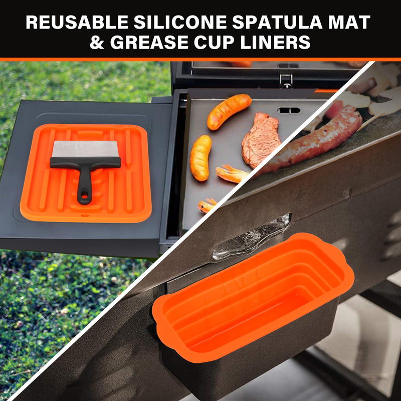 LotFancy Griddle Cleaning Kit for Blackstone, 26 Pc Flat Top Grill Cleaner Accessories, Griddle Scraper, Scouring Pad, Silicone Spatula Mat, Grill Stone, Grease Cup Liner - Grill Parts America
