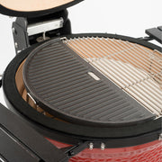 Kamado Joe KJ-HCIGRIDDLE Half Moon Cast Iron Reversible Grill Griddle for Classic Joe, Black - Grill Parts America