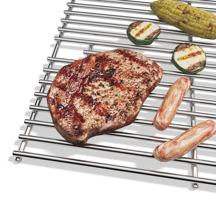 KIKIBRO Stainless Steel Cooking Grill Grates Replacement for Nexgrill 720-0882A Evolution Infrared Plus 5-Burner Gas Grills Grates Replacement Parts Cooking Grids with Side Burner, Set of 2, 17 Inch - Grill Parts America