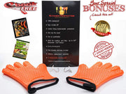 KITCHEN PERFECTION Silicone Smoker Oven Gloves -Extreme Heat Resistant BBQ Gloves -Handle Hot Food Right on Your Grill Fryer Pit|Waterproof Oven Mitts |Superior Value Set+3 Bonuses - Grill Parts America