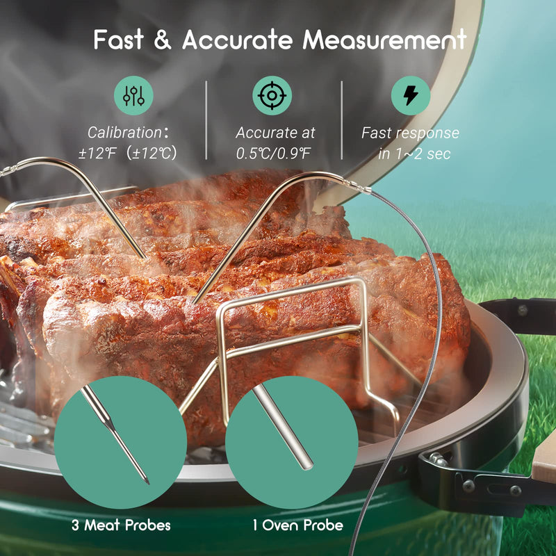 Wi-Fi & Bluetooth BBQ Smoker Temperature Controller with Automatic Smoker Fan, INKBIRD ISC-027BW Grill Thermometer with 4 Probes for Big Green Egg, Kamado Joe, Primo, Vision Grill, Akorn Kamado - Grill Parts America