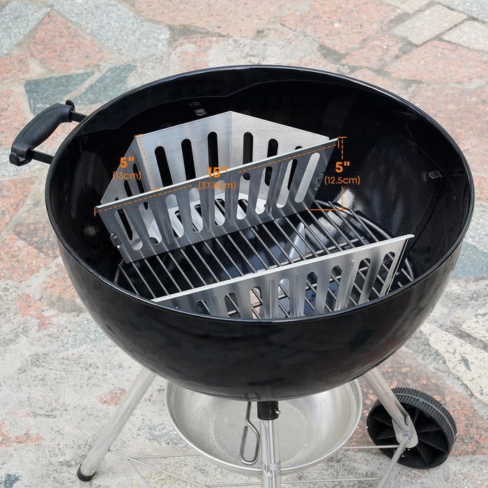 Stanbroil Charcoal Basket Holder for Weber 22" and 26" Charcoal Grills, Heavy Duty Stainless Steel Char-Basket for Briquette, Wood Chips (2 Pack) - Grill Parts America