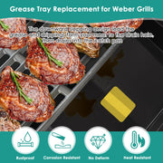 SafBbcue 91354 Grease Tray with 10PCS 6415 Catch Pan Aluminum Liner,Drip Pan for Weber Spirit E-310,E-320,Spirit EP-310 EP-320, Spirit S-320 SP-310(Made in 2009 and 2012) Grills,17-3/4"L x 13"W x 3"H - Grill Parts America