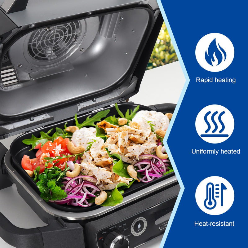 Grill Griddle Plate for Ninja Woodfire OG700 Series Outdoor Grills, Ninja XSKGRDPLT Woodfire Grill Flat Top Griddle Plate Accessories, Non-Stick Griddle Pan with Oil Hole for Ninja Griddle, Insert - Grill Parts America