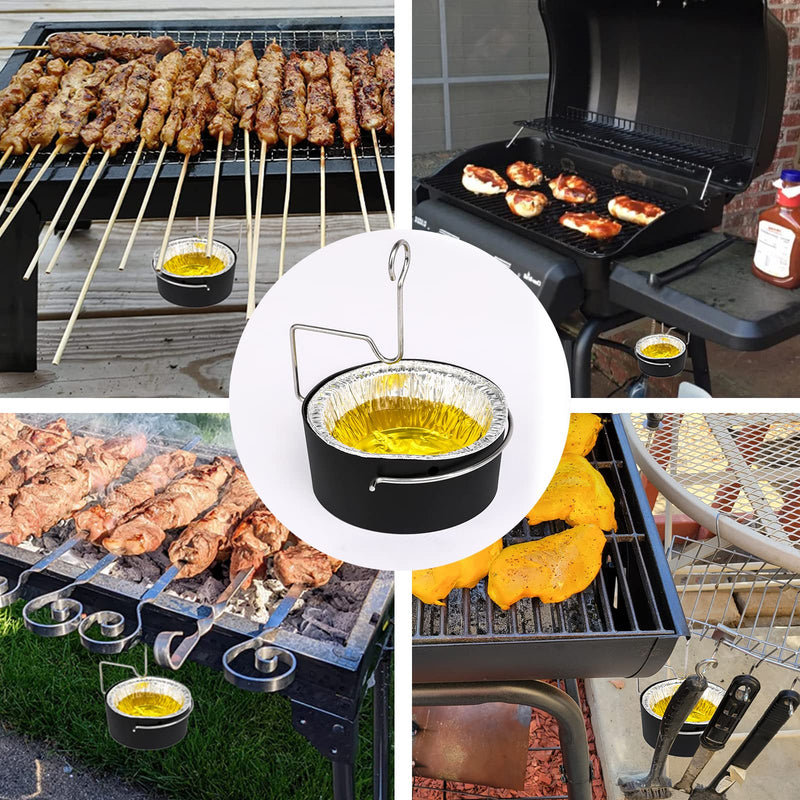 Uniflasy Grease Cup and Grease Clip fits CharBroil Gas Grill, with 15Pack Aluminum Foil Liner, Grease Catch Cup for Masterbuilt 30inch Smoker, for Kenmore and Other Similar Outdoor Grills - Grill Parts America