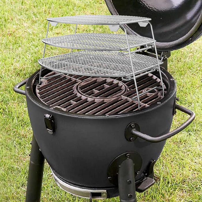 AJinTeby Foldable Multipurpose Jerky Rack Warming Rack, Cooking Expansion, for Most Grills, Big Green Egg, Kamado Joe, Pellet Smoker Grill Accessory - Grill Parts America