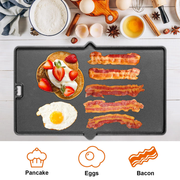 7404 Grill Griddle for Weber Summit 400 Summit 600 Series Gas Grills, Cast Iron Griddle Plate Replacement for Weber Summit Gold A/B/D Summit Platinum A6/B6 Summit Silver C/D - Grill Parts America