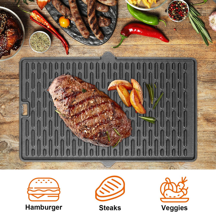 7404 Grill Griddle for Weber Summit 400 Summit 600 Series Gas Grills, Cast Iron Griddle Plate Replacement for Weber Summit Gold A/B/D Summit Platinum A6/B6 Summit Silver C/D - Grill Parts America