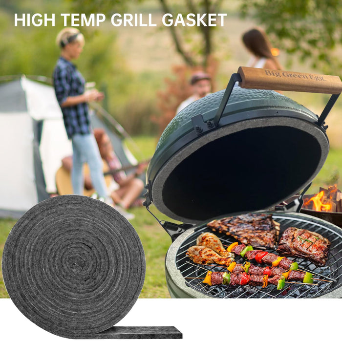 High Temp Grill Gasket Replacement Compatible Fit L/XL Big Green Egg Ceramic Lid Top BBQ Smoker Gasket,Self Stick Felt 15ft Long, 7/8" Wide, 1/8" Thick - Grill Parts America
