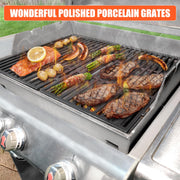 QuliMetal 19.5" Cooking Grates for Weber Genesis 300 Series, Genesis E310 E320 E330 S310 S320 S330, Polished Porcelain Grill Grates Replacement for Weber 7524 7528 - Grill Parts America