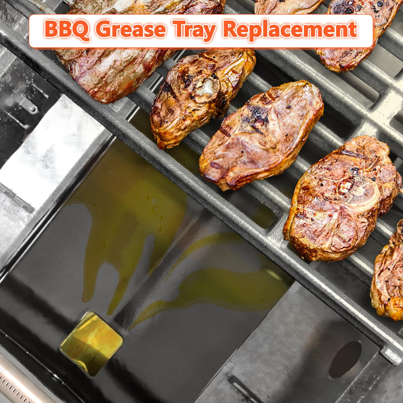 QuliMetal Grease Tray with Catch Pan for Weber Genesis 300 Series Gas Grills with Side Control Knob (2007-2010), Genesis E310, Genesis E320 Drip Pans Replace Weber #67767/67758 Genesis Grease Tray - Grill Parts America