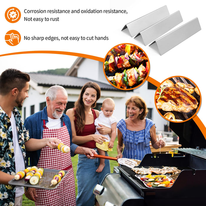 Paayox 15.3" Flavorizer Bars Replacement for Weber Spirit 200 Series Grill Spirit E210 S210 E220 S220 Gas Grills Parts(Front-Mounted Control), Stainless Steel Replacement Parts - 3 PCS - Grill Parts America