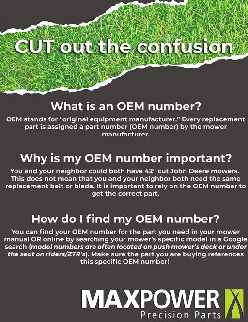 MaxPower 561812XB Set of 3, 3-N-1 Commercial Mulching Blades for 48 in. Cut John Deere Mowers, Replaces OEM no. GX21784, GX21786, Black - Grill Parts America