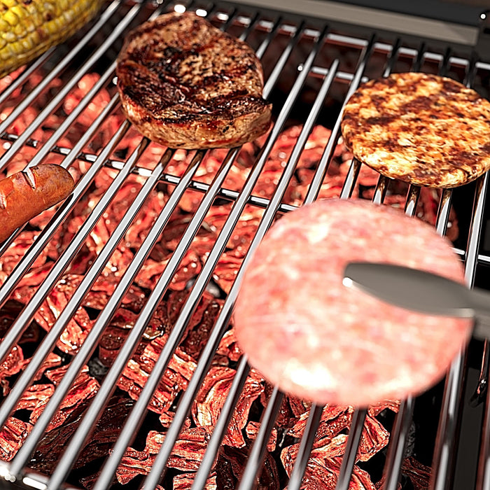 KIKIBRO Stainless Steel Cooking Grill Grates Replacement for Nexgrill 720-0882A Evolution Infrared Plus 5-Burner Gas Grills Grates Replacement Parts Cooking Grids with Side Burner, Set of 2, 17 Inch - Grill Parts America